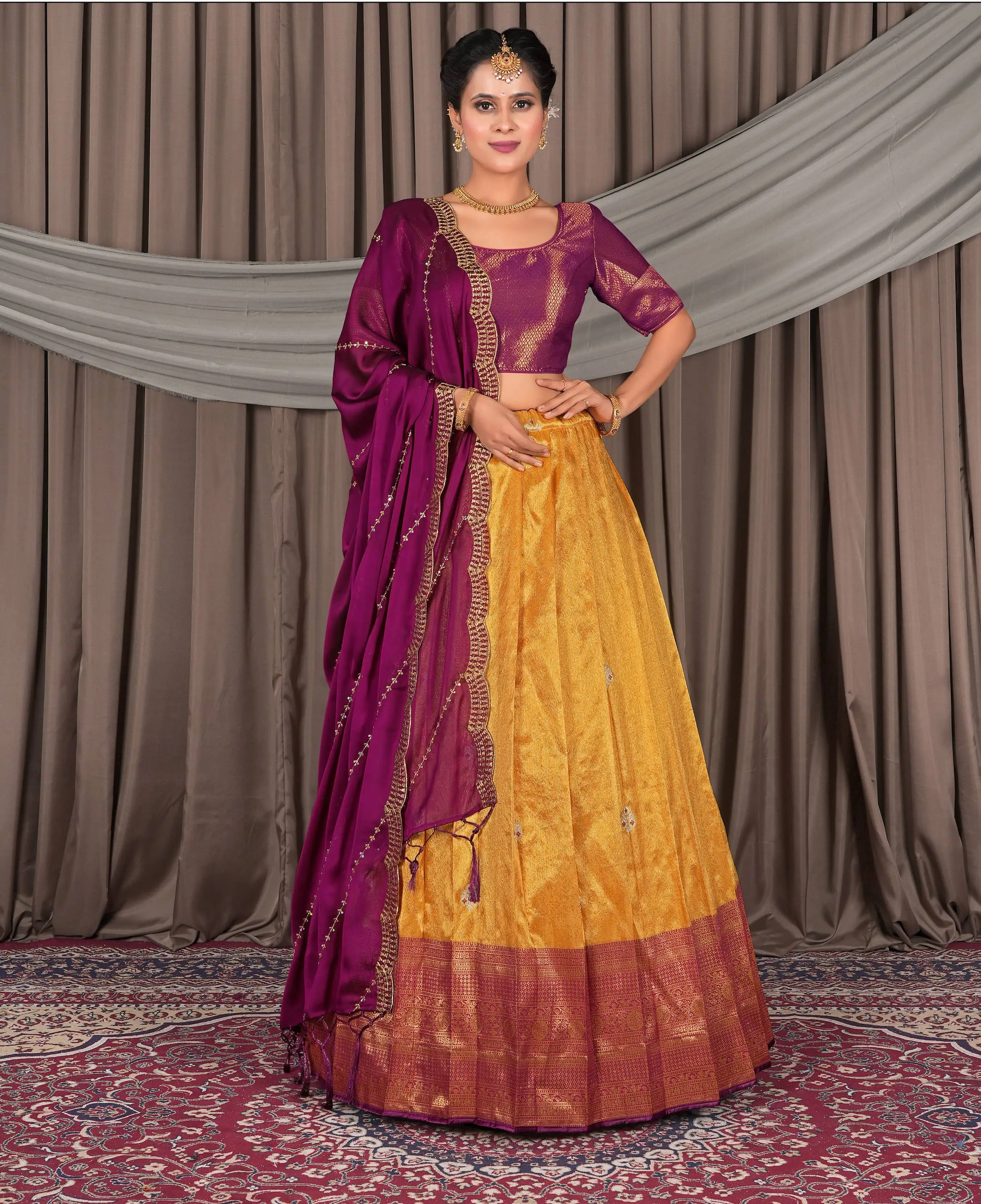 Regal Banarasi Elegance Lehenga Choli with Rangoli Dupatta Charm